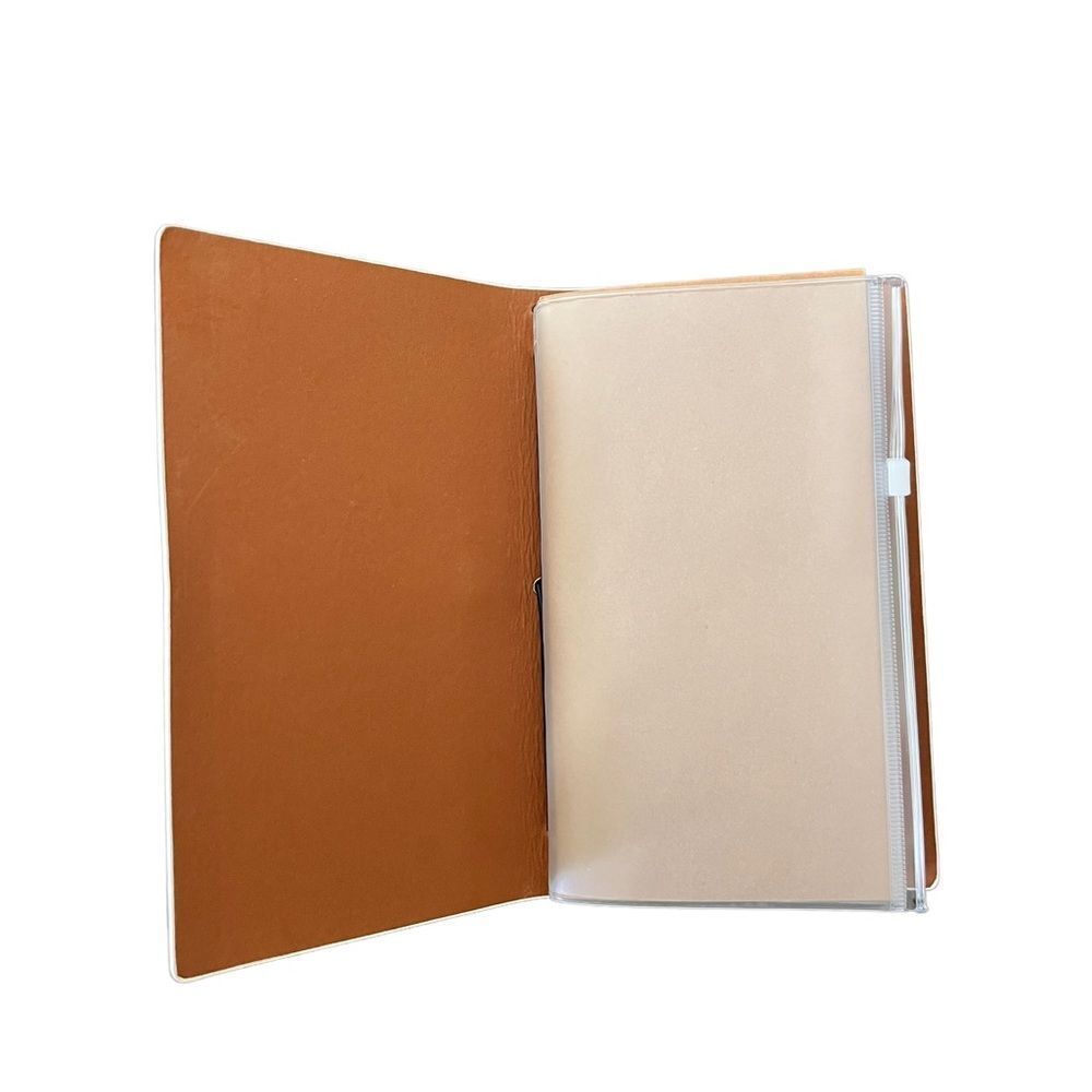 Orange Moon with Unicorn Magical Faux Leather Reusable Travelers Notebook 8x4.5” - Picture 4 of 8